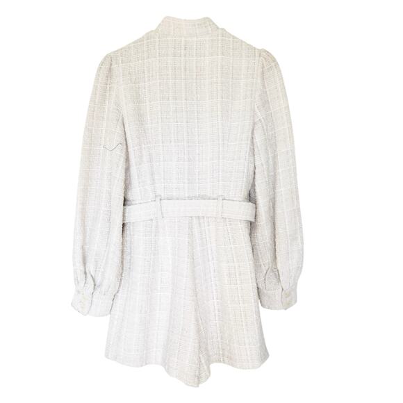 Aria Cove Cream Tweed Long Sleeve Romper Sz 8 - Picture 5 of 5